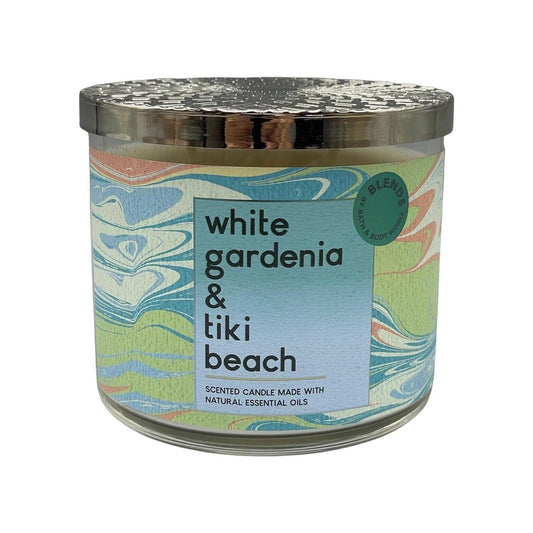 Bath & Body Works White Gardenia & Tiki Beach Scented 3-Wick Candle 