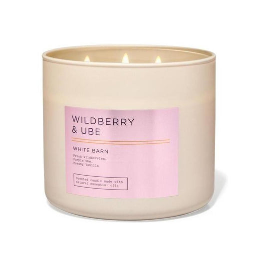 Bath & Body Works Wildberry & Ube 3-Wick Scented Candle (White Barn) 