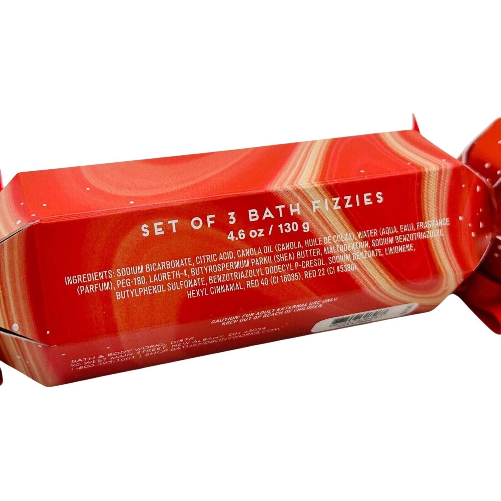 Bath & Body Works Winter Candy Apple Set Of 3 Bath Fizzies 