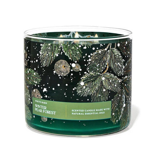 Bath & Body Works Winter Pear Forest Scented 3-Wick Candle 