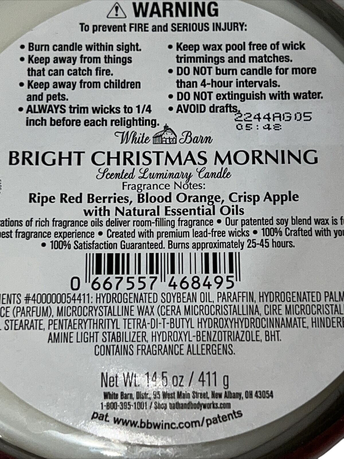 Bright Christmas Morning Scented 3-Wick Candle