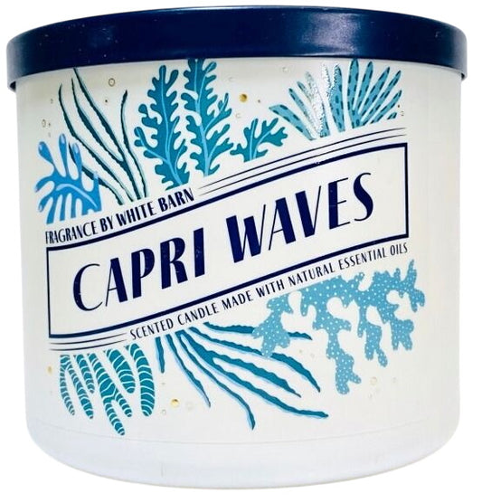 Bath and Body Works Capri Waves (White Barn) Scented 3-Wick Candle (14.5 oz / 411 g)