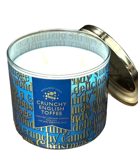 Crunchy English Toffee 3-Wick Scented Luminary Candle