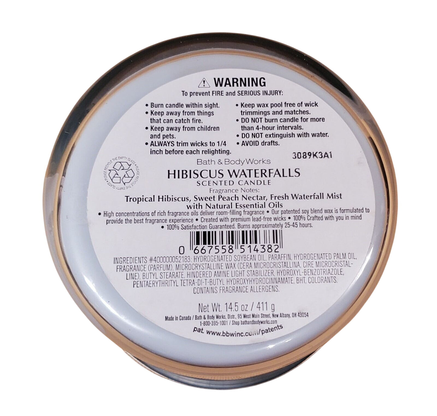 Hibiscus Waterfalls 3-Wick Scented Candle