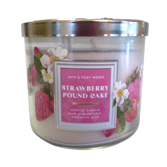 Bath And Body Work Strawberry Pound Cake 3-Wick Scented Candle