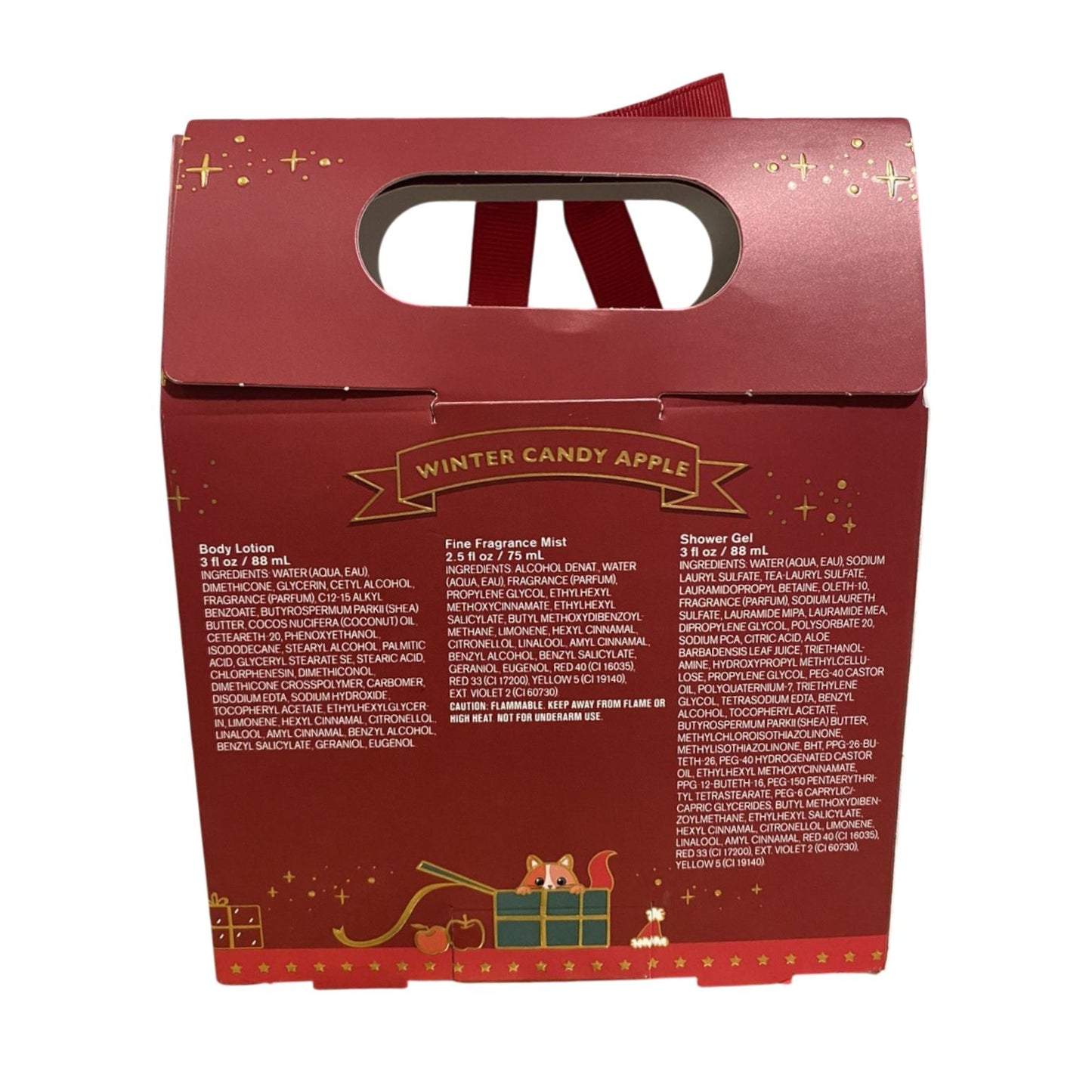 Bath & Body Works Winter Candy Apple Mini Gift Box Set - Fragrance Mist - Shower Gel - Body Lotion- Travel Size 