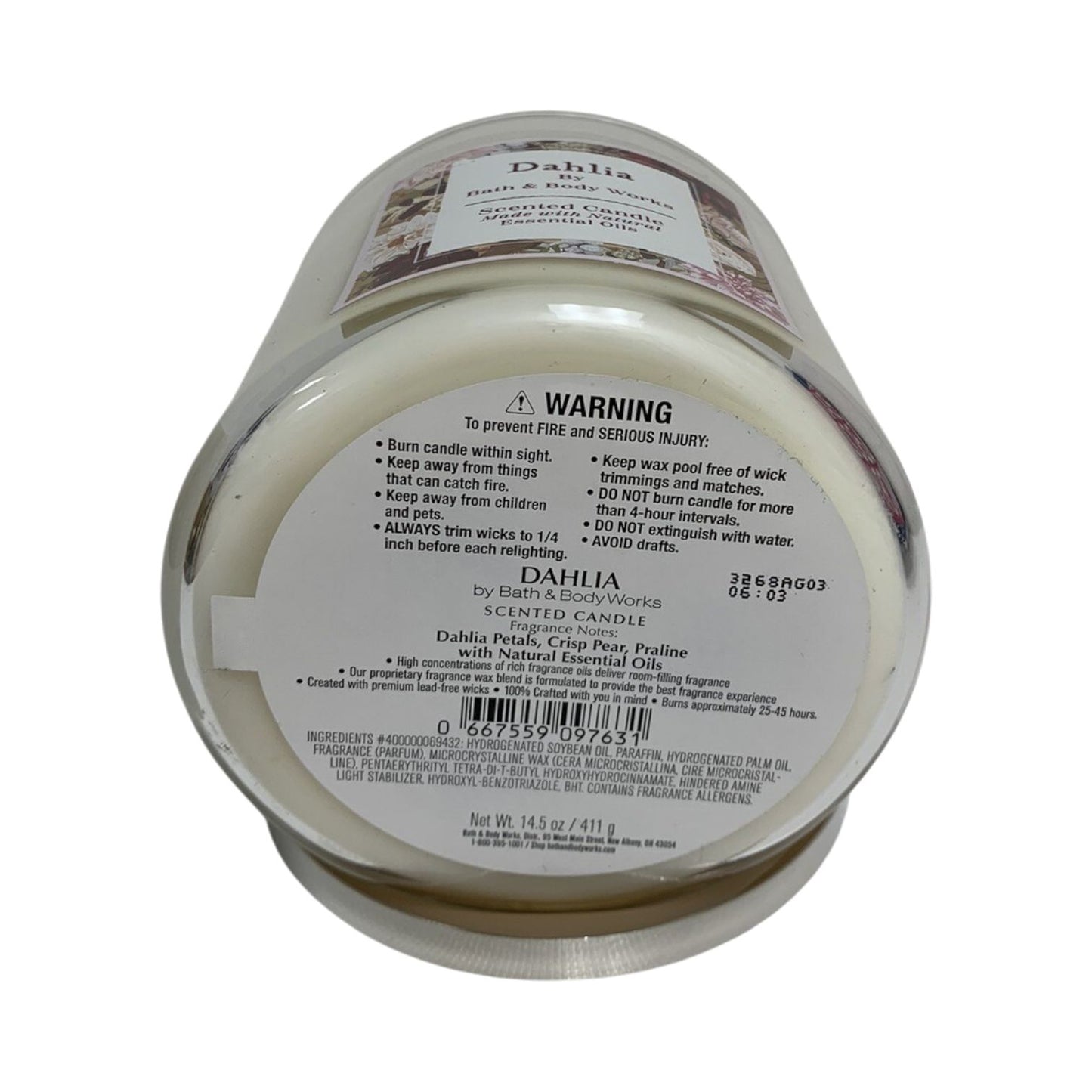 Dahlia Scented 3-Wick Candle