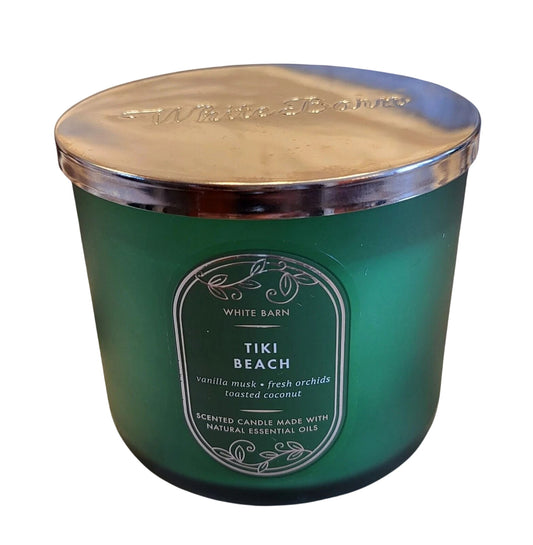 Tiki Beach 3-Wick Candle With Vanilla Musk, Fresh Orchilds, Toasted Coconut, And Essential Oils