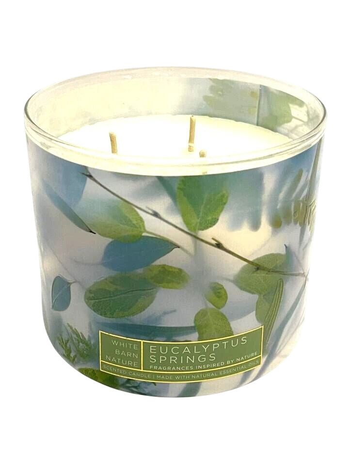 Eucalyptus Springs 3-Wick Large Scented Candle (White Barn)