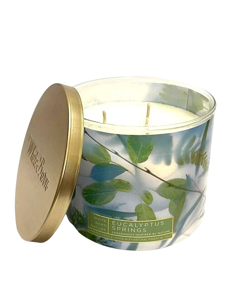 Eucalyptus Springs 3-Wick Large Scented Candle (White Barn)