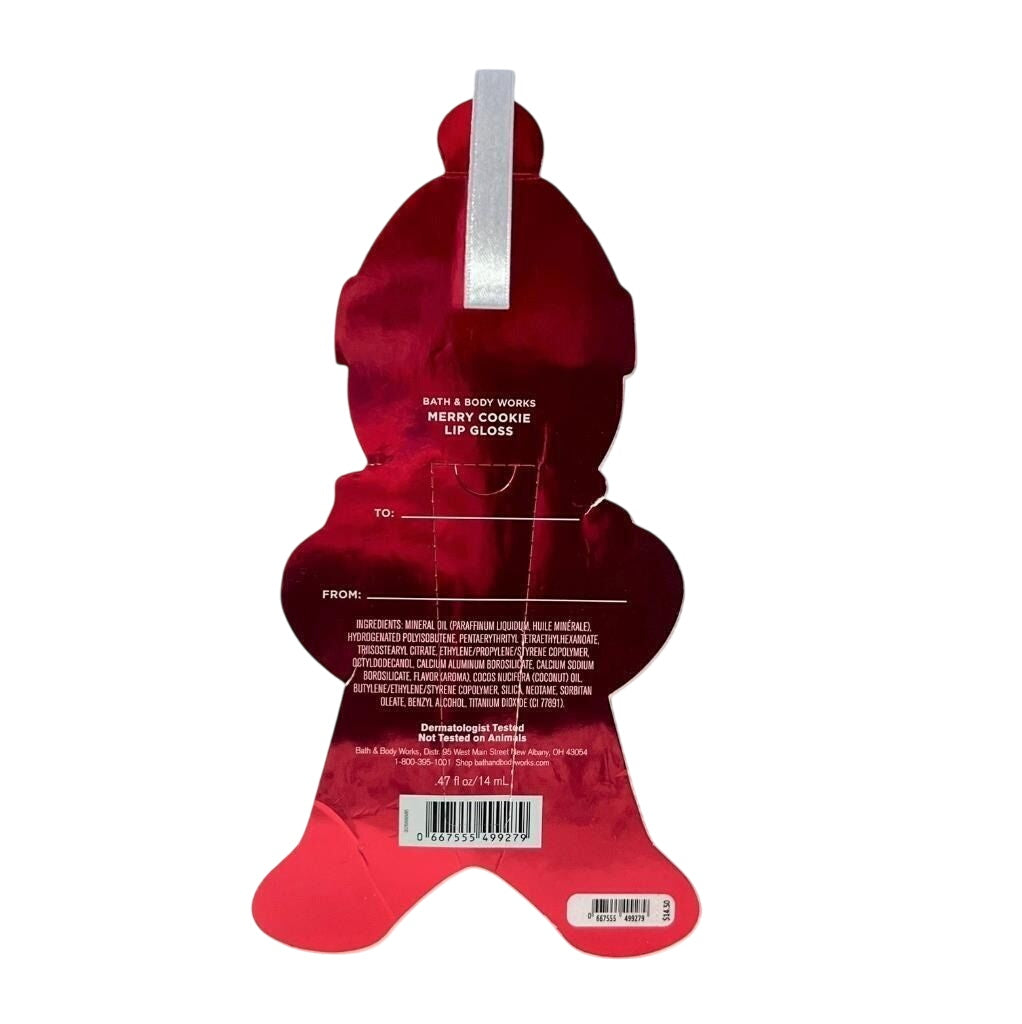 Bath and Body Works Christmas Merry Cookie Lip Gloss 0.47 fl oz / 14 ml