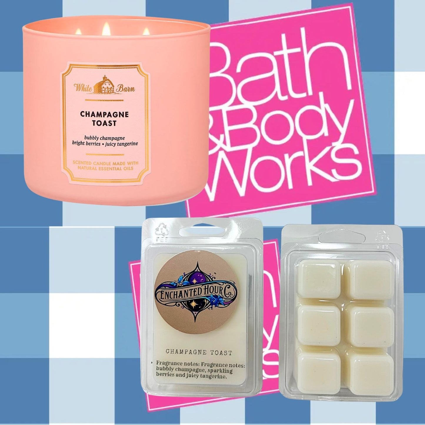 Champagne Toast Wax Melts | Bubbly Champagne, Juicy Nectarine, Sparkling Berries | Bath and Body Works | Enchanted Hour Co.